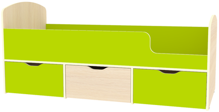 Кровать КарИВи Малыш Мини  Дуб Молочный Лайм