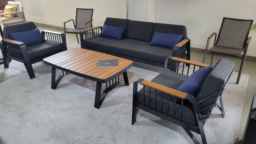 Комплект мебели Ocean Seating Set. Алюминий, ироко. Антрацит. Поставка 45 дней.