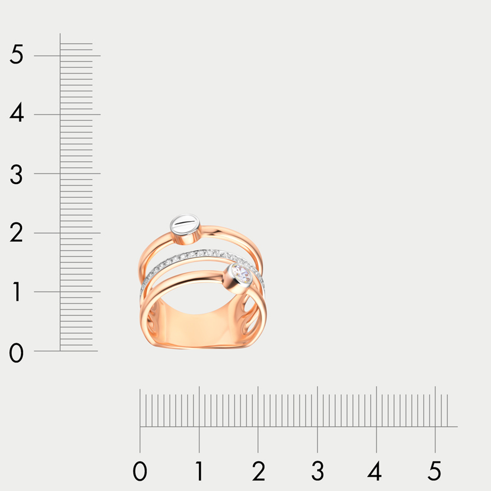 Кольцо женское из розового золота 585 пробы с фианитами (арт. К1119-5101)