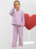 11587 Комплект детский (брюки палаццо + лонгслив) футер 2-х нитка лиловый (68-134/140)