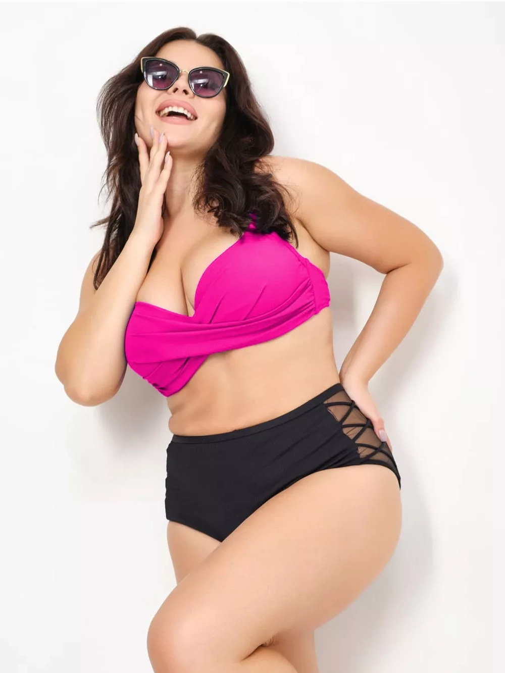 купальник раздельный плюс сайз для большой груди утягивающий