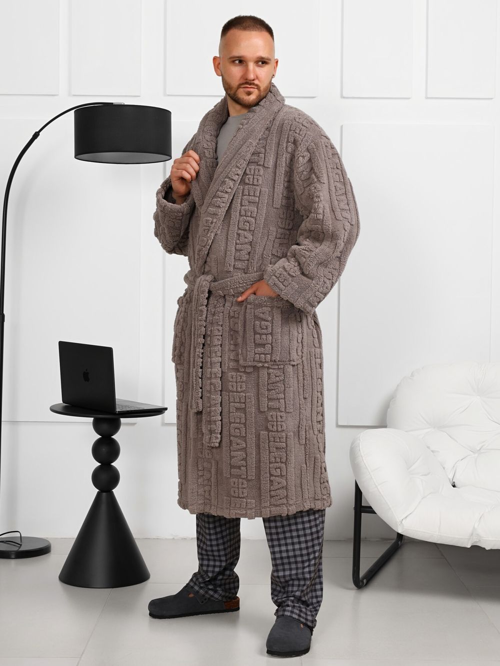 Халат мужской Идеал-3 Виотекс СЕРЫЙ