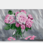 Алмазная мозаика 30*40см KiKi «Роскошные пионы» полная выкладка VA008