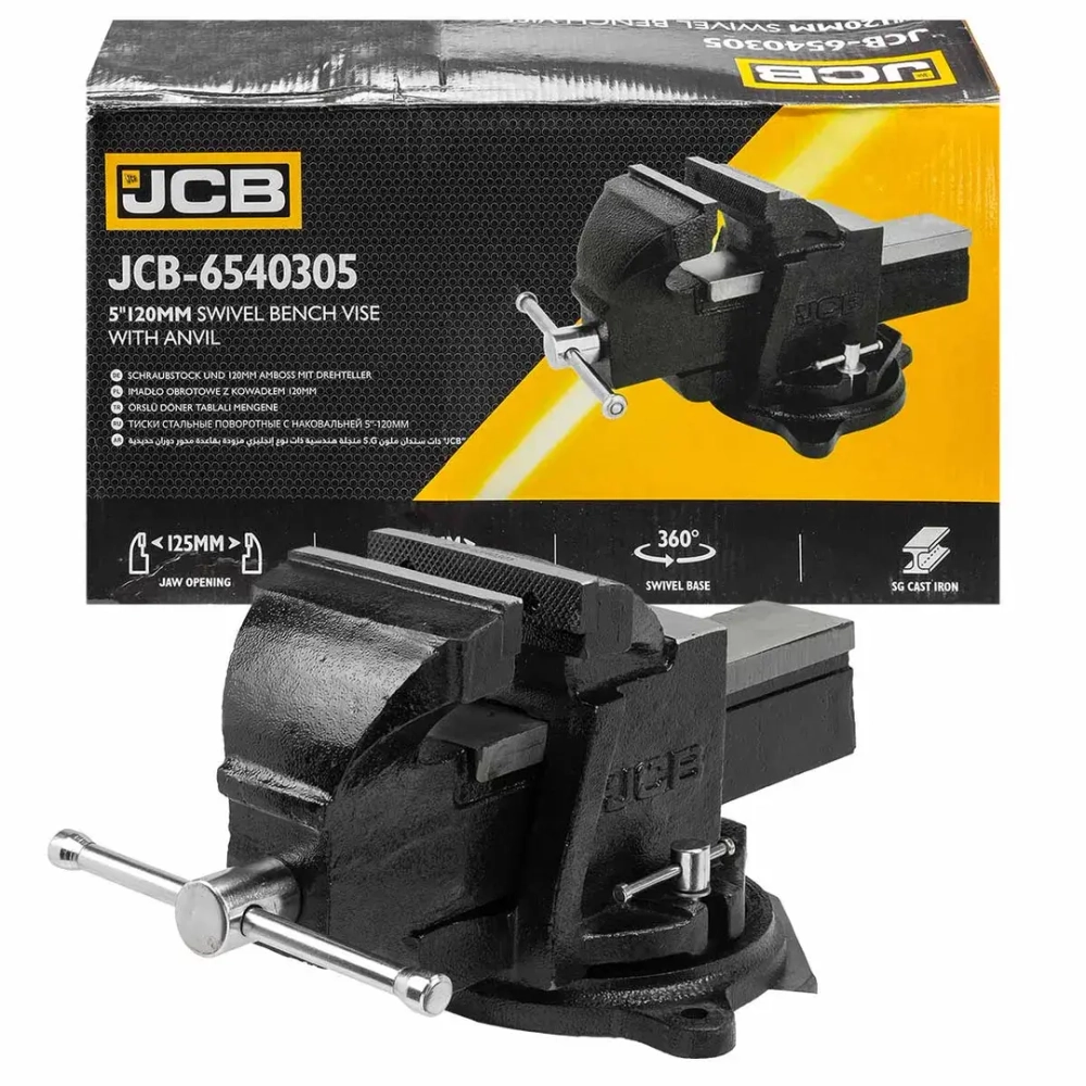 Тиски стальные поворотные с наковальней 5''-125мм JCB JCB-6540305