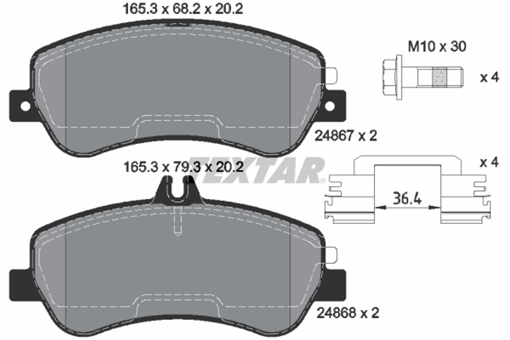 TEXTAR - 2486701-TET - Brake Pad Set, disc brake