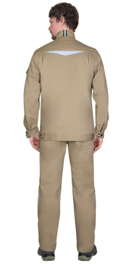 Куртка СИРИУС-ДЕКСТЕР песочная с черной отделкой, тк. стрейч с ВО