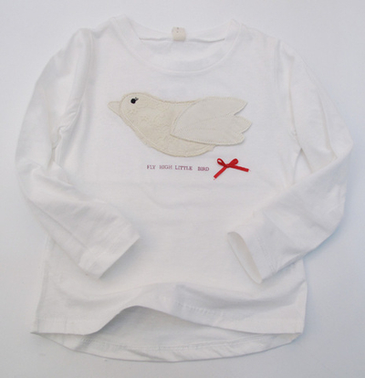 Лонгслив детский с аппликацией птицы
