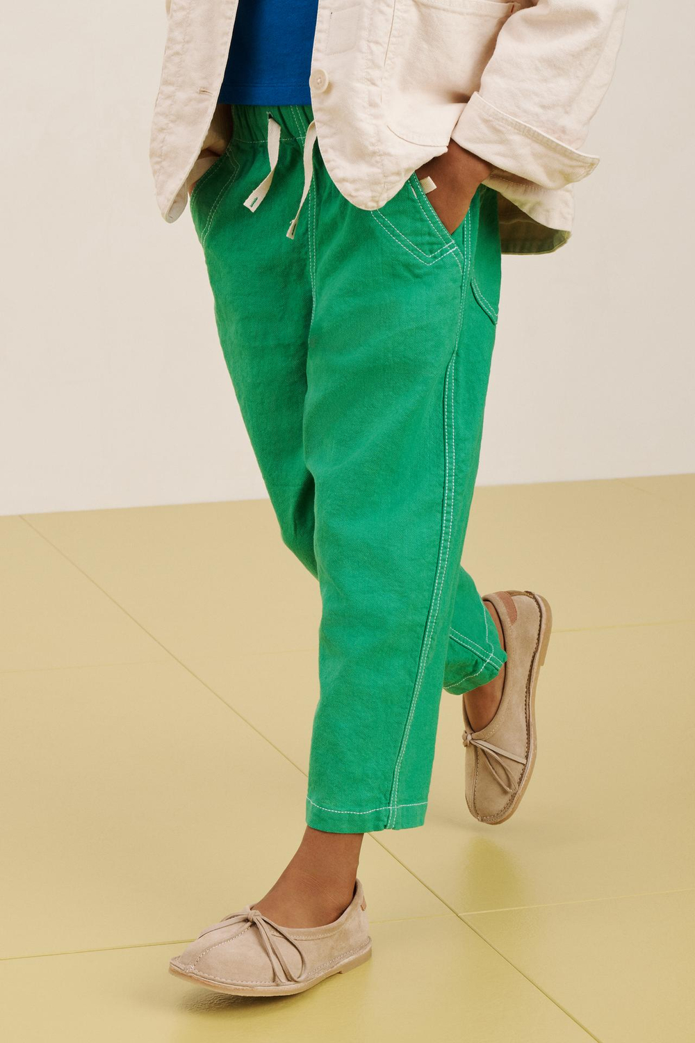 ZARA БРЮКИ С КОНТРАСТНОЙ СТРОЧКОЙ, ИЗУМРУДНО-ЗЕЛЕНЫЙ