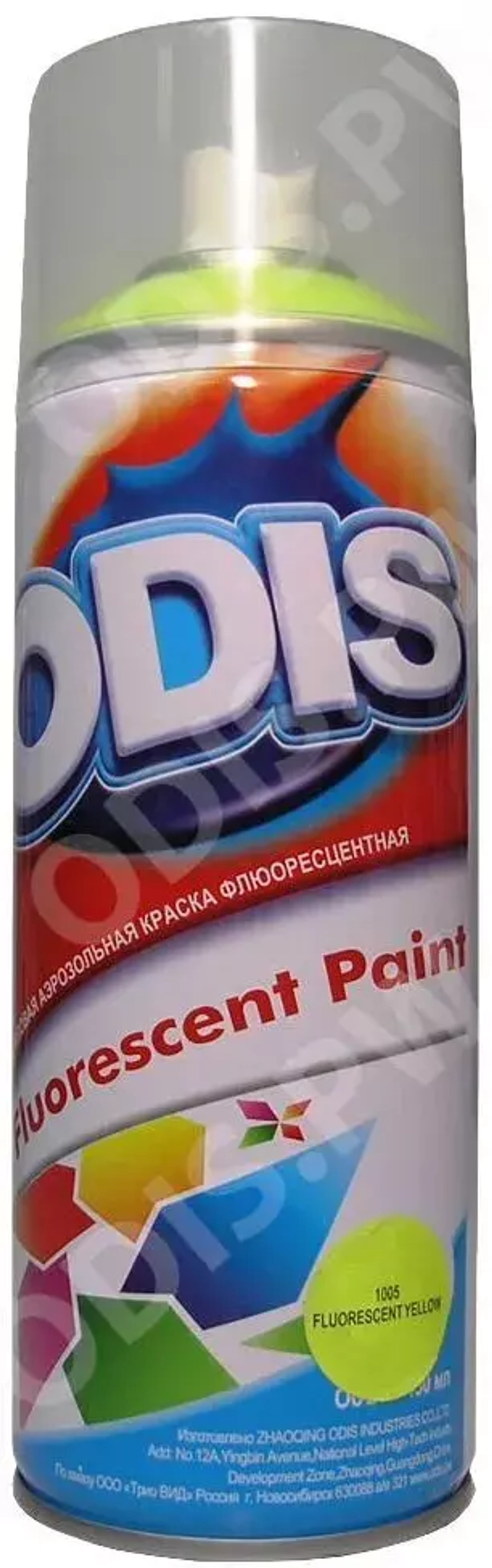 Краска-спрей ODIS флуоресцентный желтый №1005 450мл (12)