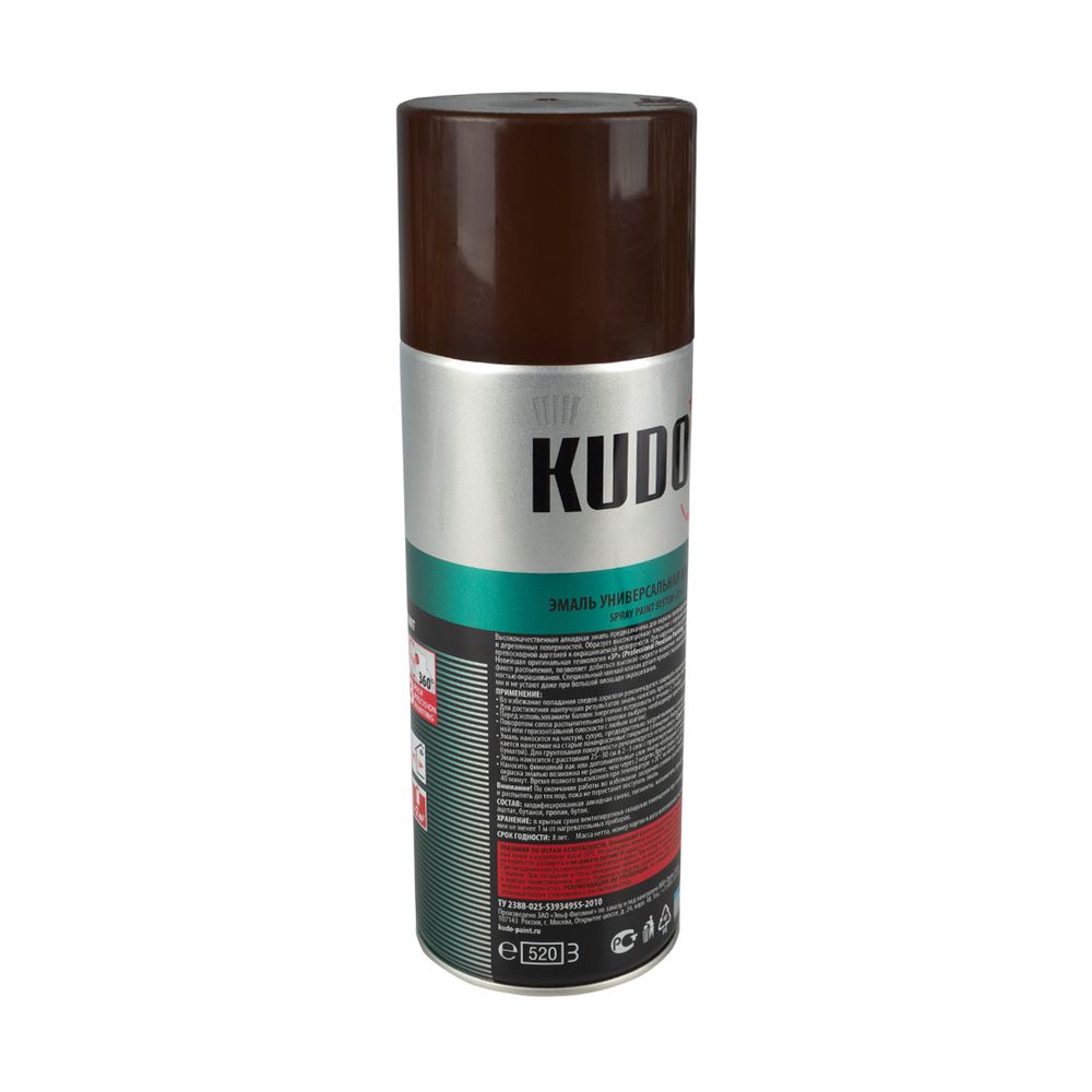 КРАСКА АЭРОЗОЛЬ КОРИЧНЕВАЯ 520 МЛ (12) "KUDO" KU-1012