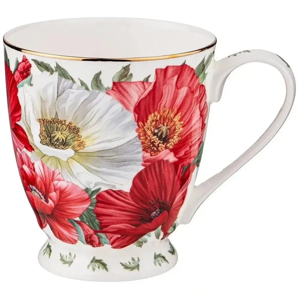 Кружка фарфоровая 480мл «Маки»