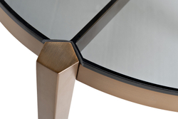 Стол журнальный круглый 100x35 Garda Decor с прозрачной столешницей