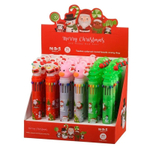 Ручка шариковая, автоматическая, 12в1, Basir, серия "Новогодние", 12-ти цветная, с резиновой фигуркой, 24 шт