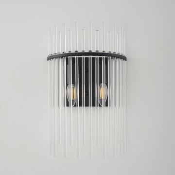 Бра 2*Е14 CLARO AP2 чёрный Crystal Lux