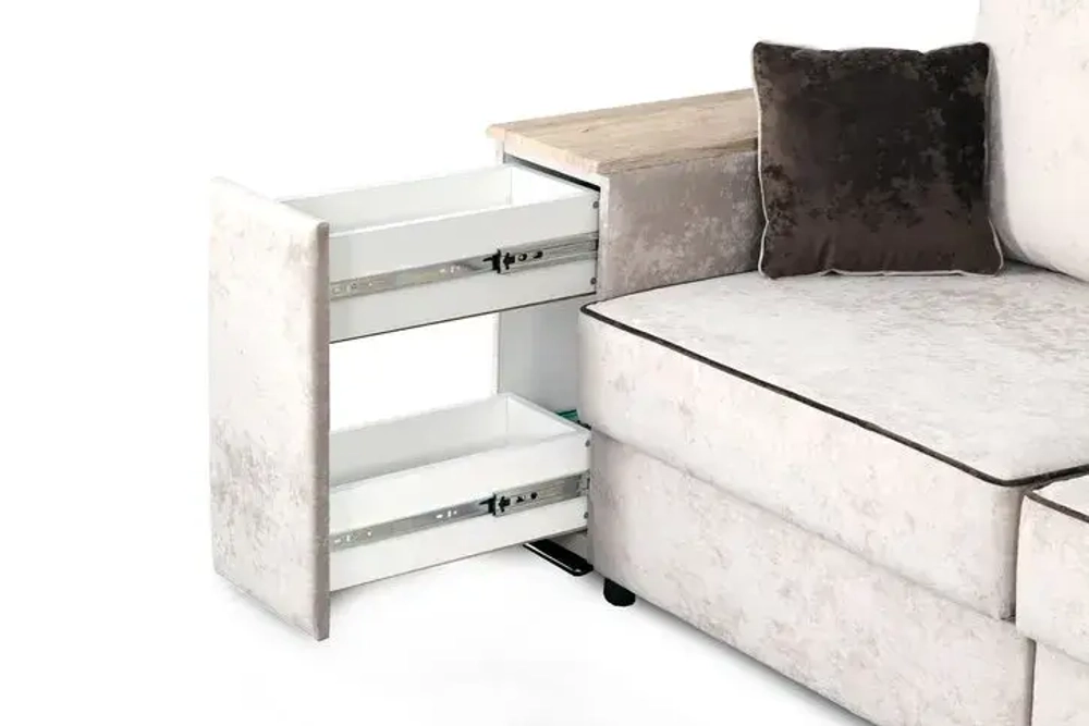 Угловой диван-кровать "Бостон" с функциональными подлокотниками СТАНДАРТ независимый пружинный блок (универсальный угол)