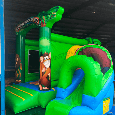 Надувной коммерческий батут Тропический лес 4х4х3.2 м