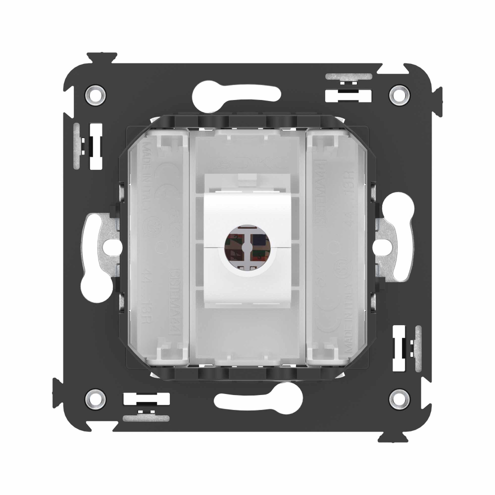 Компьютерная розетка RJ-45 без шторки в стену, кат.6 одинарная, "Avanti", "Белое облако"