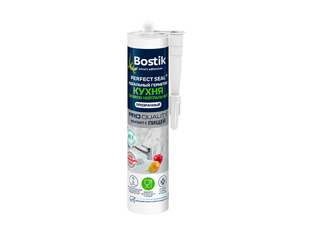 Герметик силиконовый для кухни Bostik Perfect Seal Нейтральный прозрачный 280 мл