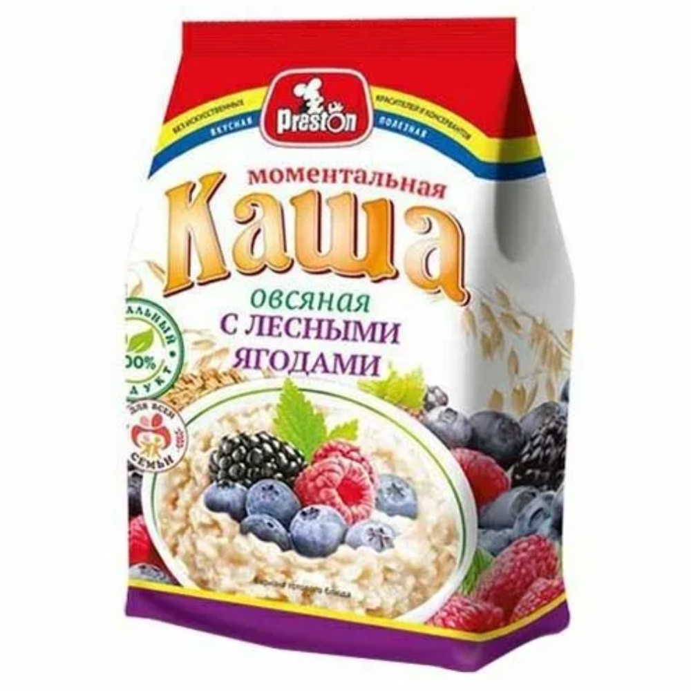 Каша Preston Моментальная овсяная лесные ягоды 160 гр