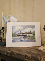 Картина авторская акварельная в паспарту 21х30 см на стену для интерьера "Шпулька. Иваново"