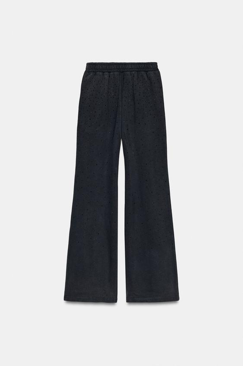 ZARA БРЮКИ ИЗ ФУТЕРА С БЛЕСТКАМИ, ЧЕРНЫЙ