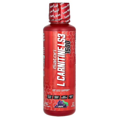 Isatori, L-карнитин LS3 1500, виноград, 1500 мг, 480 мл (16 жидк. Унций)