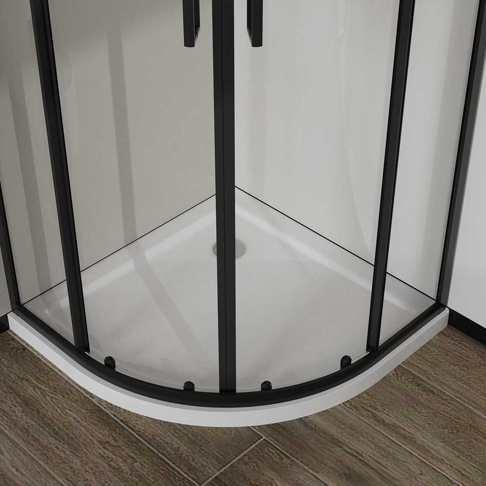Душевой уголок Сити (City) Vincea VSQ-5CT900CLB, 900*900, черный матовый, стекло прозрачное