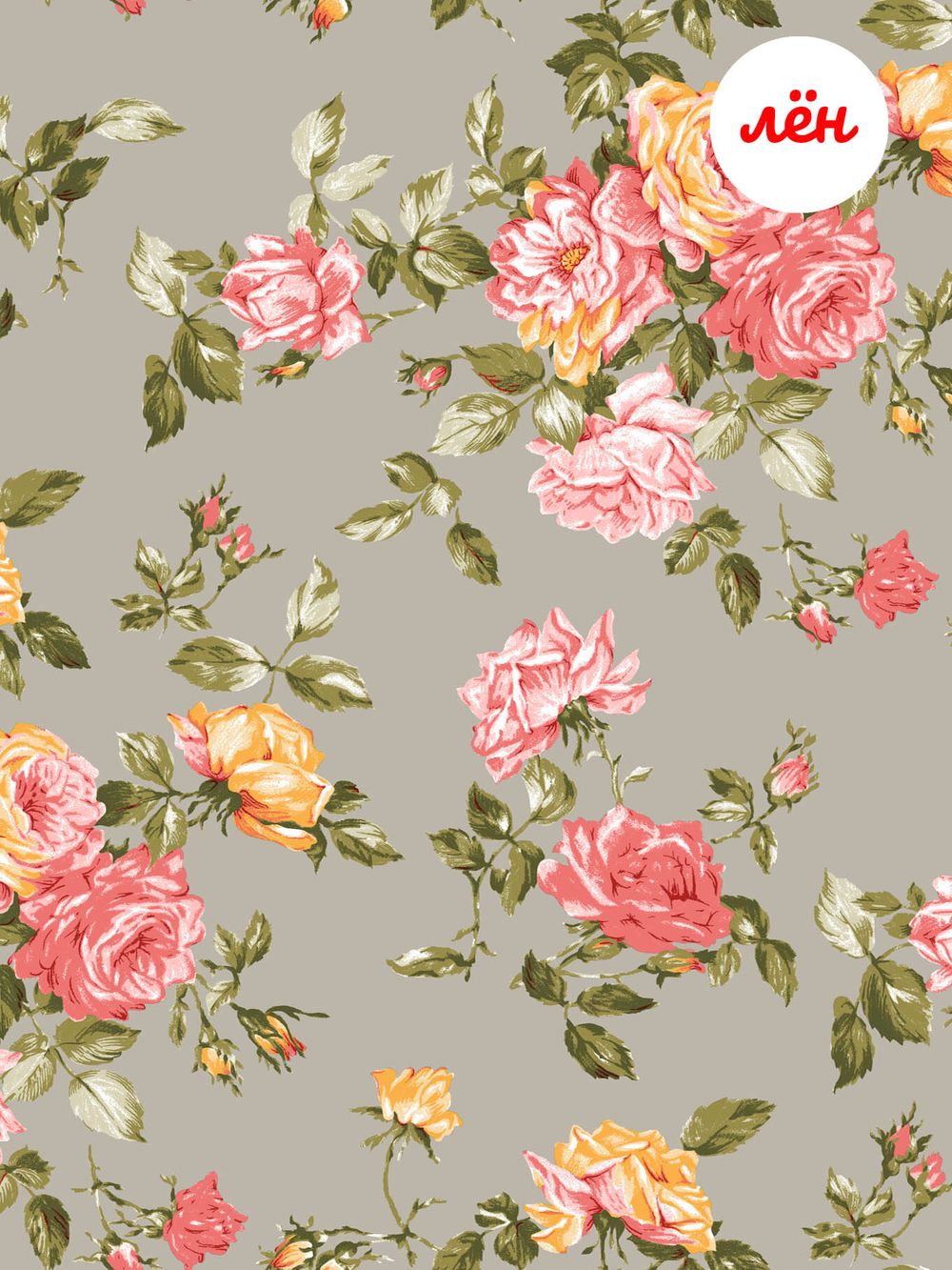 Наволочка комплект 2шт Сказка "Шиповник" 50х70 см, лён