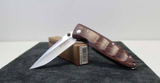 Складной нож Mcusta Classic Wave VG-10 Blade, Iron Wood Handle MC-0014R c клинком из стали VG-10, рукоять дерево (Iron wood)