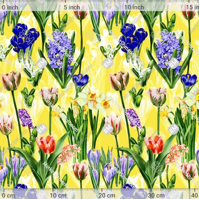 весенние цветы на желтом фоне by helga_art 400 DPI