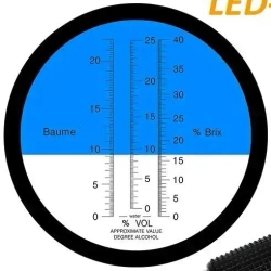 Рефрактометр для вина: Сахар 0-40% по шкале Брикса 0-25% Спирт Smartron ATC-40 пластиковый футляр для хранения
