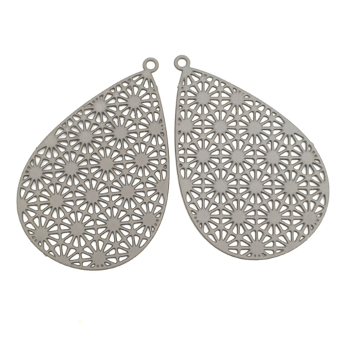 Подвеска для украшений 35х23 мм, серая