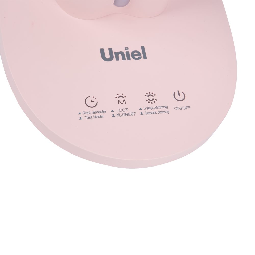 ULM-D150 15W-3000-6500K-DIM PINK Светильник настольный светодиодный с подставкой под телефон и канцелярские принадлежности. С ночной подсветкой. Сенсорный выключатель. Диммер. Розовый. TM Uniel