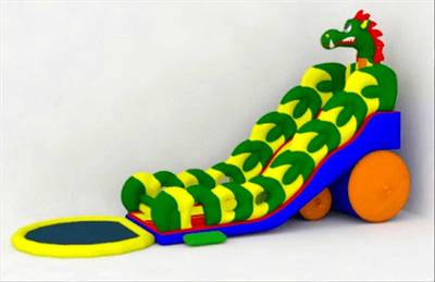 Надувная водная горка с бассейном «Драконий спуск», 17*6*9 м