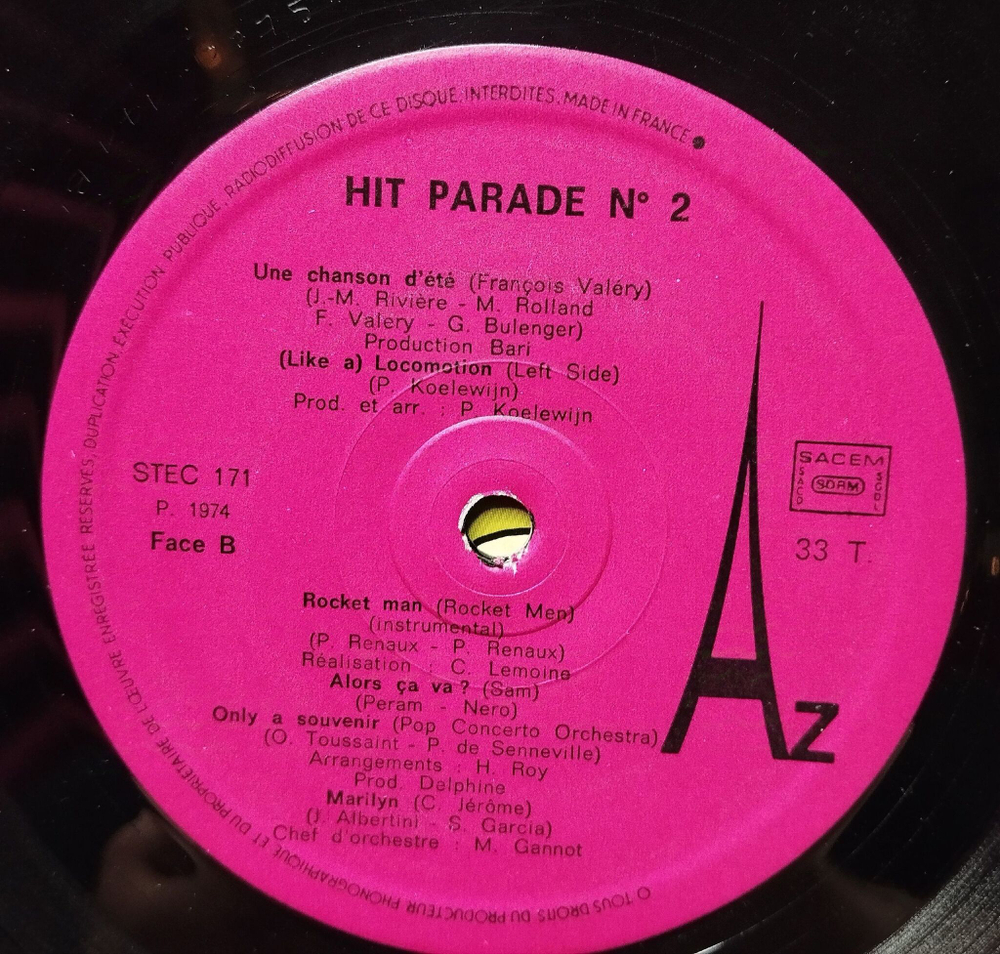 Винтажная виниловая пластинка LP Hit Parade № 1 Belong Today People (France 1974) Barry White