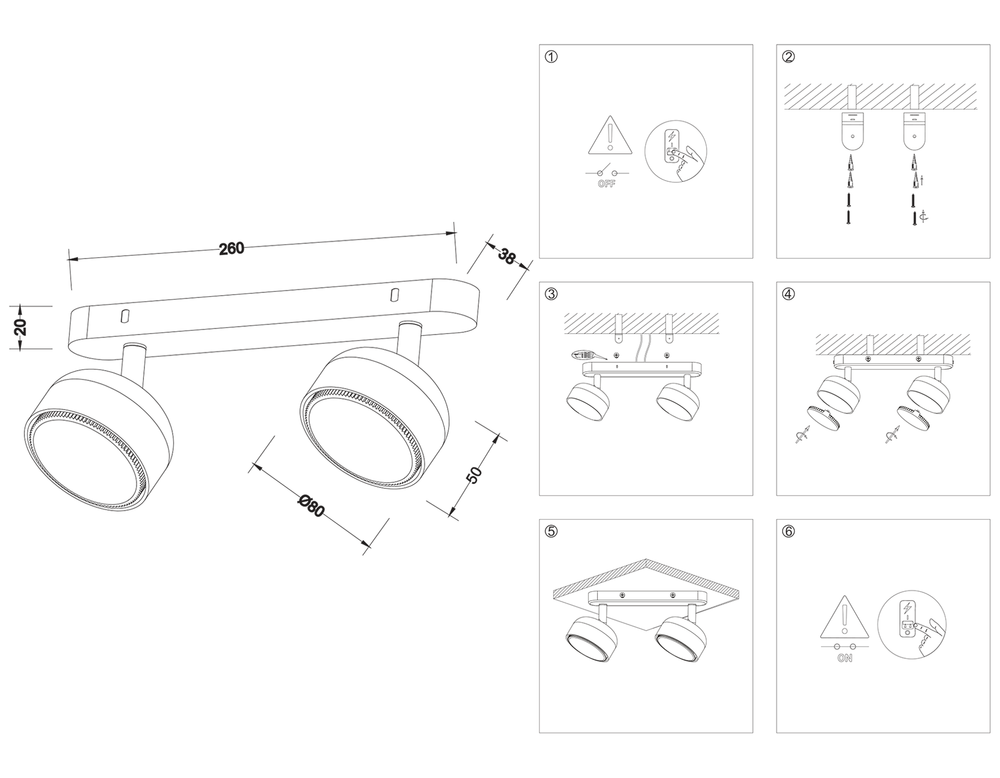 Ambrella Светильник накладной поворотный со сменной лампой GX53 Techno TN71011