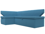 Диван кухонный угловой Омура левый угол, Амур 10 голубой, Рогожка, 125899L