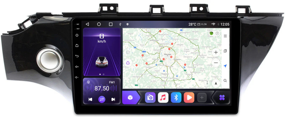 Магнитола для KIA Rio 4, Rio X-Line 2017-2020 (рамка 10" с кнопкой) - Carmedia OL-1742-2 IPS, Android 10, 8 ядер (TS18), 4G SIM-слот