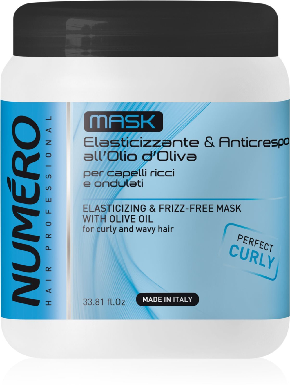 Brelil Numero Elasticizing & Frizz-Free Mask - маска для непослушных и кудрявых волос против пушистости /   1000  ml  / GTIN 8011935075102