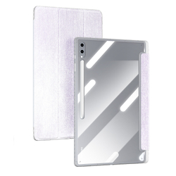 Чехол книжка фиолетового цвета от Dux Ducis для Samsung Galaxy Tab S9 Ultra, Tab S10 Ultra и Tab S8 Ultra, серия Unid Series Case, с держателем стилуса и функцией автоматического перехода в спящий режим