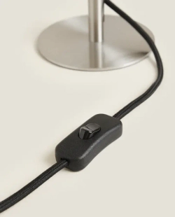 ZARA HOME МАЛЕНЬКАЯ МОНОХРОМНАЯ НАСТОЛЬНАЯ ЛАМПА, СЕРЕБРО