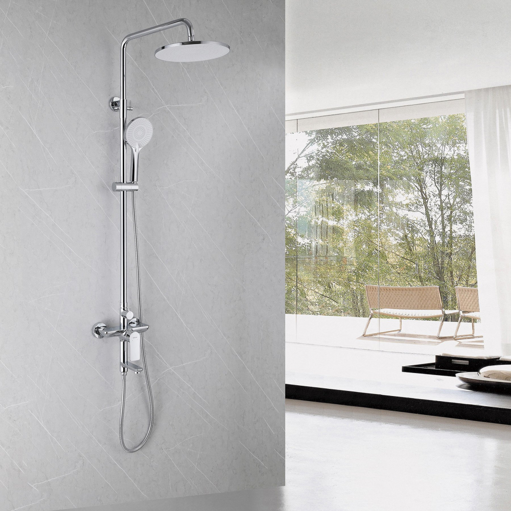 Душевая стойка ABBER Weiss Insel AF8016L с изливом, хром