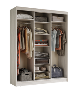 Шкаф-купе комбинированный Маэстро, ясень белый