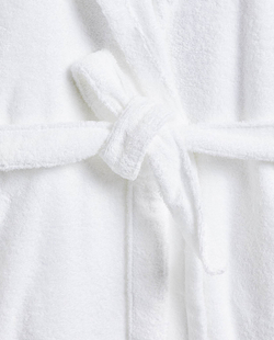 ZARA HOME ХАЛАТ ИЗ ХЛОПКА С КАПЮШОНОМ, БЕЛЫЙ