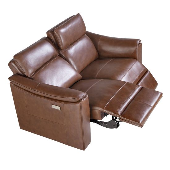 Диван 3-х местный 6166/KM5035-3P-M1595 кожаный с механизмом релаксации