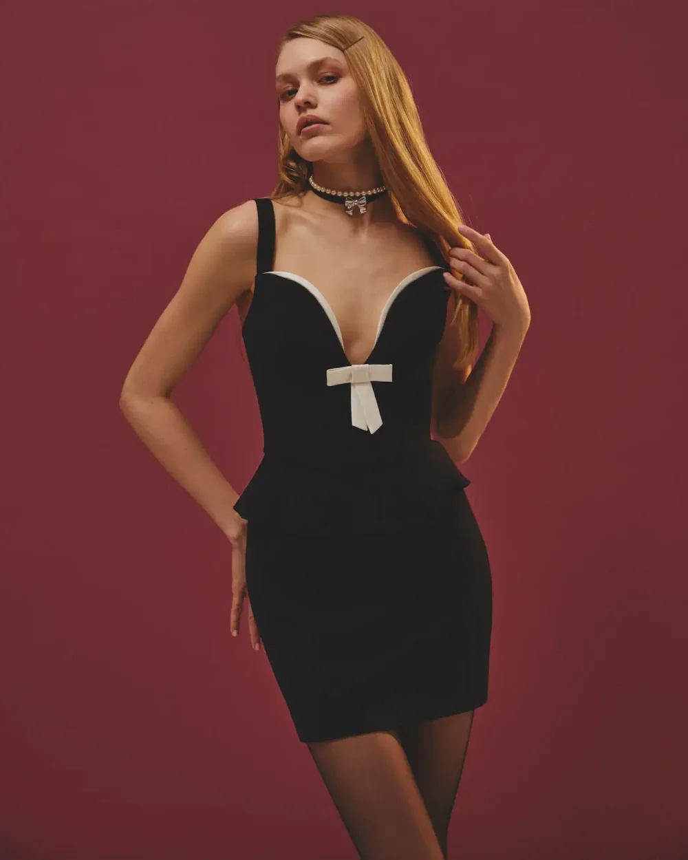 Юбка мини из вискозы, Черный