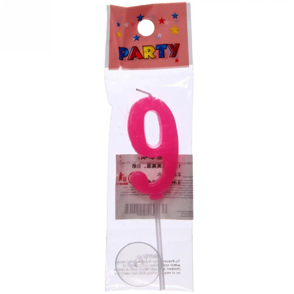 Свеча для торта Цифра Самоцвет «9» (10 см)