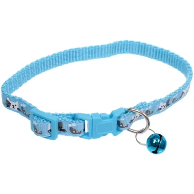 Ошейник с колокольчиком 1*19-32см «Zoo City-Котик» микс цветов (минивложение 12шт)