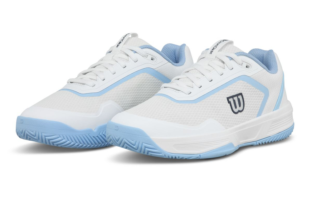 Женские теннисные кроссовки Wilson Court Glide - white/airy blue/navy blazer