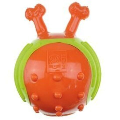 M-PETS Игрушка для собак мяч с рожками, 17 см, зеленый/оранжевый
